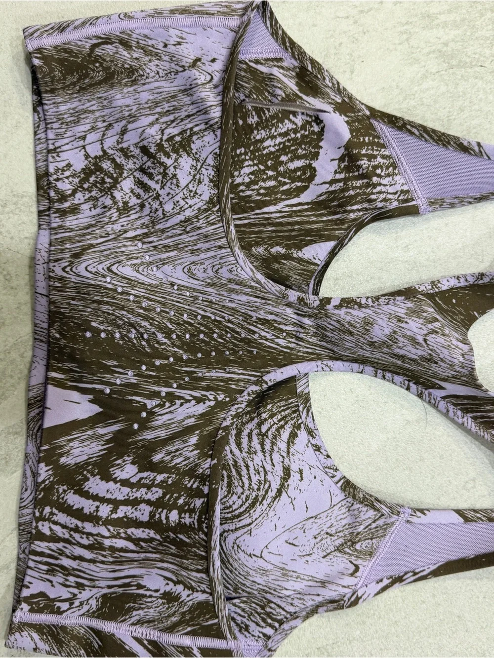 Stella McCartney Lavender & Brown Marble-Print Racerback Sports Bra